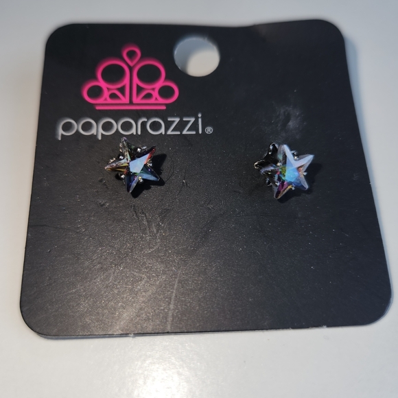 Paparazzi Starburst Earrings with Iridescent Hues - Picture 2 of 3